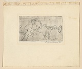 Title: The trumpeter | Date: c.1954-55 | Technique: etching and drypoint, printed in black ink, from one copper plate