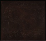 Artist: BOYD, Arthur | Title: Plate 82: Nebuchadnezzar with seated lion. | Date: (1968-69) | Technique: etched plate | Copyright: This work appears on screen courtesy of Bundanon Trust