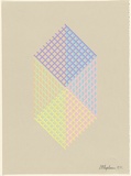 Artist: b'Flugelman, Bert.' | Title: b'(Cube in mesh).' | Date: 1972 | Technique: b'screenprint, printed in colour, from six stencils' | Copyright: b'\xc2\xa9 Bert Flugelman'