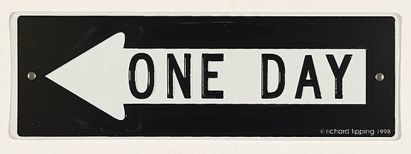 Title: b'One day' | Date: 2003 | Technique: b'embossing (pressed aluminium); screenprint, printed in black ink, from one stencil'