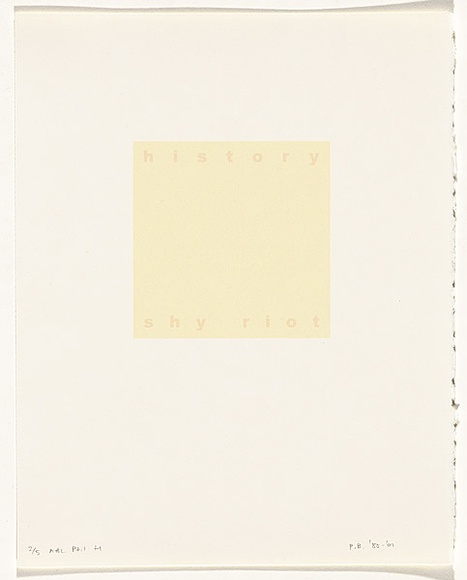 Artist: Burgess, Peter. | Title: history: shy riot. | Date: 2001 | Technique: computer generated inkjet prints, printed in colour, from digital files