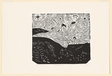 Artist: Gilbert, Kevin. | Title: Massacre mountain | Date: 1965 | Technique: linocut, printed in black ink, from one block