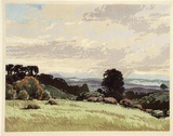 Artist: The Warners. | Title: Dividing Range | Date: c.1940 | Technique: linocut, printed in colour, from multiple blocks