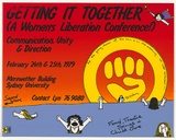 Artist: ROBERTSON, Toni | Title: Getting it together (A Women's Liberation Conference!) | Date: 1979 | Technique: screenprint, printed in colour, from four stencils | Copyright: © Toni Robertson