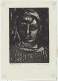 Artist: MADDOCK, Bea | Title: Self-portrait | Date: 1960 | Technique: etching, aquatint and softground etching, printed in black ink, from one zinc plate