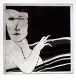 Artist: b'BALDESSIN, George' | Title: b'View through window.' | Date: 1967 | Technique: b'etching and aquatint, printed in black ink, from one plate'