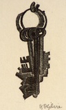 Artist: OGILVIE, Helen | Title: not titled [Key ring] | Date: (1947) | Technique: wood-engraving, printed in black ink, from one block
