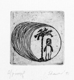 Artist: b'SHEARER, Mitzi' | Title: b'not titled' | Date: 1991 | Technique: b'etching, printed in black ink with plate-tone, from one plate'