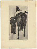 Title: Mounting | Date: 1956 | Technique: etching and drypoint, printed in black ink, from one plate