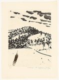 Artist: b'ROSE, David' | Title: b'Landscape with kookaburra feather' | Date: 1978 | Technique: b'aquatint and etching, printed in black ink, from one plate'