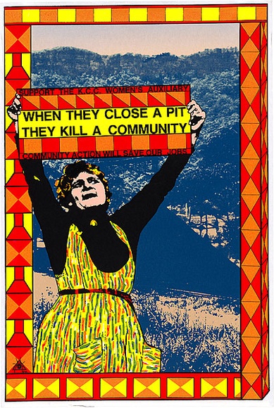 Artist: b'REDBACK GRAPHIX' | Title: b'When they close a pit.' | Date: 1984 | Technique: b'screenprint, printed in colour, from five stencils'