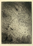 Artist: b'Yaxley, Bill.' | Title: b'Meteor strike near Wolf Creek' | Date: 1992 | Technique: b'etching, printed in black ink with plate-tone, from one copper plate'