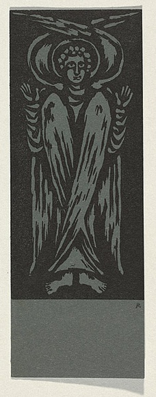 Title: b'Not titled [angel]' | Date: c.1964 | Technique: b'woodcut, printed in black ink, from one block'