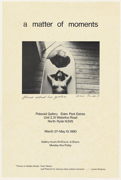 Artist: Reisberg, Leonie. | Title: A Matter of Moments Polaroid Galelry. | Date: 1980 | Technique: screenprint