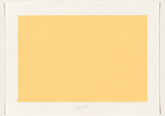 Title: b'not titled [cream-yellow]' | Date: 2004 | Technique: b'screenprint, printed in acrylic paint, from one stencil'