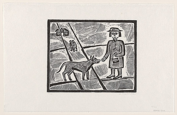 Artist: b'Groblicka, Lidia.' | Title: b'Home sick' | Date: 1962 | Technique: b'woodcut, printed in black ink, from one block'