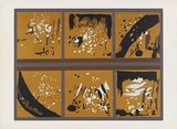 Artist: b'MEYER, Bill' | Title: b'Six windows' | Date: 1970 | Technique: b'screenprint, printed in five colours, by hand cut stencil and wax block-out (reduction screen process)' | Copyright: b'\xc2\xa9 Bill Meyer'