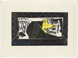 Artist: b'Marsden, David' | Title: b'not titled' | Date: 1984 | Technique: b'woodcut, printed in colour, from multiple blocks'