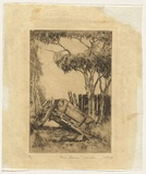 Artist: Crisp, James. | Title: Farm corner. | Date: 1923 | Technique: etching, printed in warm black ink with plate-tone, from one plate