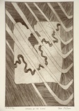 Artist: Williams, Kevin. | Title: Shielded by the cloak | Date: 1999, April | Technique: etching, printed in black ink, from one plate