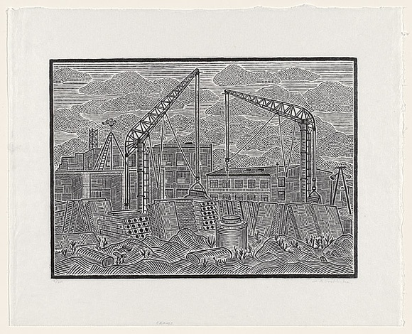 Artist: b'Groblicka, Lidia.' | Title: b'Cranes' | Date: 1972 | Technique: b'woodcut, printed in black ink, from one block'