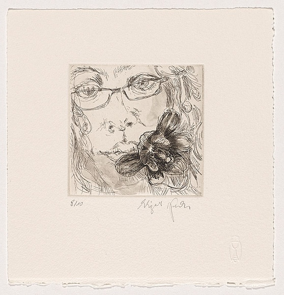 Artist: b'Weeks, Elizabeth.' | Title: b'Self portrait' | Date: c.2003 | Technique: b'etching and aquatint, printed in black ink, from one plate'