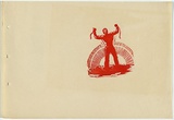 Artist: UNKNOWN, WORKER ARTISTS, SYDNEY, NSW | Title: Not titled (man with broken chains). | Date: 1933 | Technique: linocut, printed in red ink, from one block