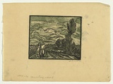 Artist: b'Groblicka, Lidia.' | Title: b'Country road' | Date: 1955-56 | Technique: b'woodcut, printed in colour, from multiple blocks'