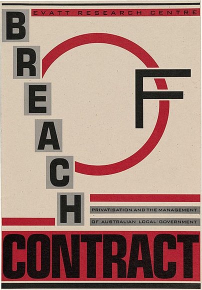 Artist: b'REDBACK GRAPHIX' | Title: b'Manila folder: Breach of Contract' | Date: c1990 | Technique: b'offset-lithograph'