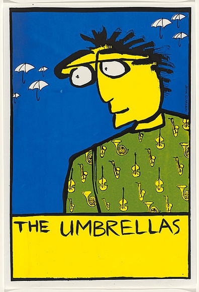 Artist: b'Clarkson, Jean.' | Title: b'The Umbrellas (Jazz Band).' | Date: 1985 | Technique: b'screenprint, printed in colour, from three stencils'