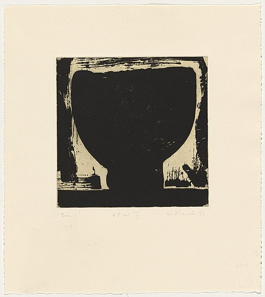 Artist: b'Placek, Wes.' | Title: b'Bowl' | Date: 1993 | Technique: b'etching, printed in black, from one plate' | Copyright: b'\xc2\xa9 Wes Placek c/- Wesart, Melbourne'