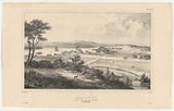 Artist: b'NO\xc3\x8bL, Alexis' | Title: b'Hobart-Town.  Vue du c\xc3\xb4t\xc3\xa9 des Casernes. Ile Van-Diemen.' | Date: 1833 | Technique: b'lithograph, printed in black ink, from one stone'