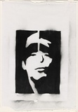 Artist: b'Optic.' | Title: b'DJ Krush.' | Date: 2004 | Technique: b'stencil, printed in black ink, from one stencil'