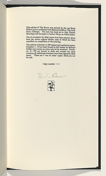 Artist: b'AMOR, Rick' | Title: b'Not titled (back piece for The Raven).' | Date: 1990 | Technique: b'woodcut, printed in black ink, from one block'