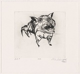 Artist: b'Cullen, Adam.' | Title: b'Dog.' | Date: 2001 | Technique: b'drypoint, printed in black ink with plate-tone, from one plate'