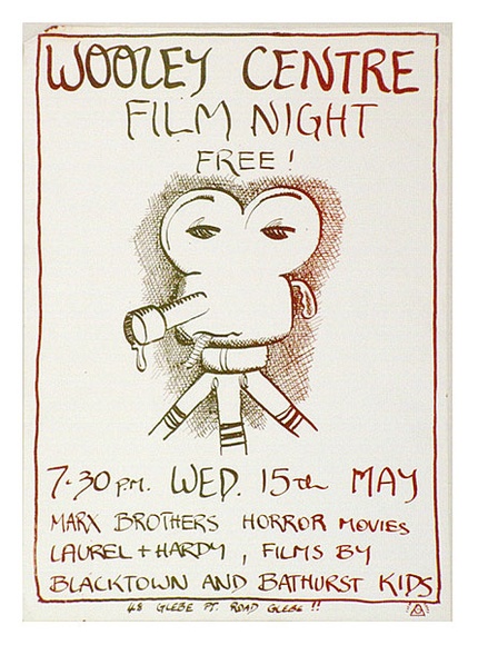 Artist: b'LITTLE, Colin' | Title: b'Wooley Centre - Film Night' | Technique: b'screenprint, printed in colour, from multiple stencils'