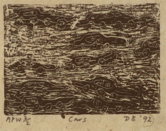 Artist: b'Bowen, Dean.' | Title: b'Cars' | Date: 1992 | Technique: b'etching, printed in black ink, from one plate'