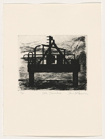 Artist: b'AMOR, Rick' | Title: b'Sea structure.' | Date: 1992 | Technique: b'etching, printed in black ink, from one plate'