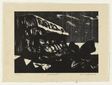 Artist: b'AMOR, Rick' | Title: b'Sea wall.' | Date: 1986 | Technique: b'woodcut, printed in black ink, from one block'