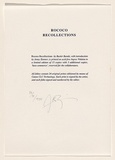 Title: b'Rococo Recollections [justification page]' | Date: 1995 | Technique: b'electrostatic print'