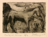 Artist: ROSENGRAVE, Harry | Title: The wild horse | Date: (1955) | Technique: etching, printed in black ink with plate-tone, from one plate