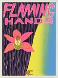 Artist: b'WORSTEAD, Paul' | Title: b'Flaming Hands - Summers of love.' | Date: 1981 | Technique: b'screenprint, printed in colour, from four stencils in  pink, orange, green, purple and blue inks' | Copyright: b'This work appears on screen courtesy of the artist'