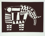 Artist: b'Marshall, John.' | Title: b'Elephant I' | Date: 1991 | Technique: b'linocut, printed in black ink, from one block'
