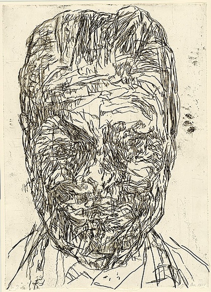 Artist: b'PARR, Mike' | Title: b'Pool of blood 1.' | Date: 1988 | Technique: b'deep etching, deep bite, aquatint and foul biting, printed in black ink, from one copper plate'