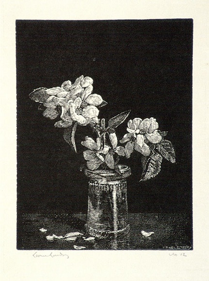 Artist: LINDSAY, Lionel | Title: Apple blossom | Date: 1924 | Technique: wood-engraving, printed in black ink, from one block | Copyright: Courtesy of the National Library of Australia