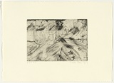 Artist: PARR, Mike | Title: Gun into vanishing point 14 | Date: 1988-89 | Technique: drypoint and foul biting, printed in black ink, from one copper plate