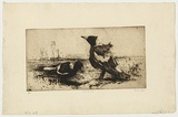 Artist: b'LONG, Sydney' | Title: b'A windy day' | Date: 1927 | Technique: b'line-etching, printed in warm black ink with plate-tone, from one copper plate' | Copyright: b'Reproduced with the kind permission of the Ophthalmic Research Institute of Australia'