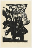 Artist: b'AMOR, Rick' | Title: b'Andrew Southall painting.' | Date: 1984 | Technique: b'woodcut, printed in black ink, from one block'