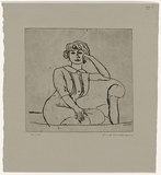 Artist: b'WILLIAMS, Fred' | Title: b'Young girl. Number 5' | Date: 1966 | Technique: b'etching and engraving, printed in black ink, from one copper plate' | Copyright: b'\xc2\xa9 Fred Williams Estate'