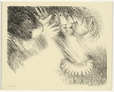 Artist: b'BOYD, Arthur' | Title: b'St Francis turning Brother Masseo.' | Date: (1965) | Technique: b'lithograph, printed in black ink, from one plate' | Copyright: b'Reproduced with permission of Bundanon Trust'